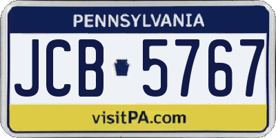 PA license plate JCB5767