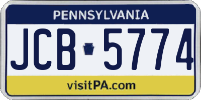 PA license plate JCB5774