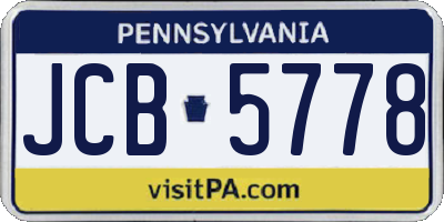 PA license plate JCB5778