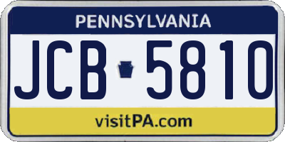 PA license plate JCB5810