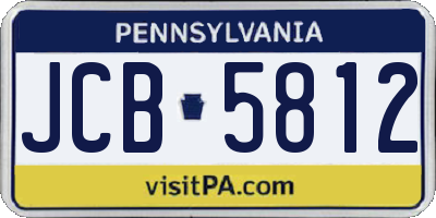 PA license plate JCB5812