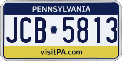 PA license plate JCB5813