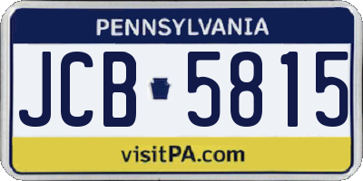 PA license plate JCB5815