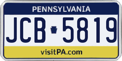 PA license plate JCB5819