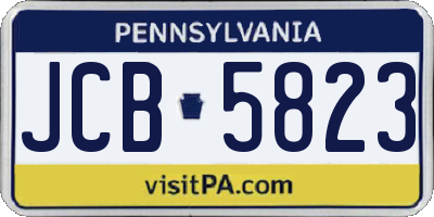 PA license plate JCB5823