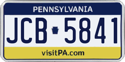 PA license plate JCB5841