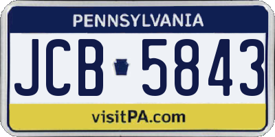 PA license plate JCB5843