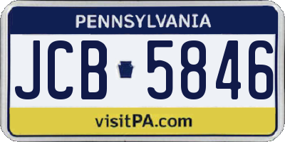 PA license plate JCB5846