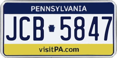 PA license plate JCB5847