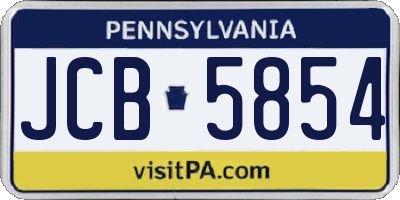PA license plate JCB5854