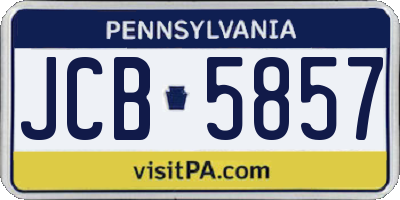 PA license plate JCB5857