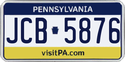 PA license plate JCB5876