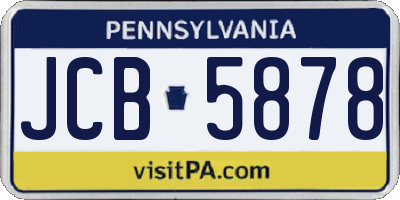 PA license plate JCB5878