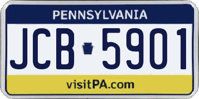 PA license plate JCB5901