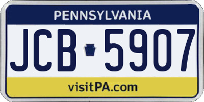 PA license plate JCB5907