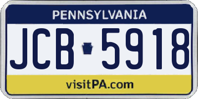 PA license plate JCB5918