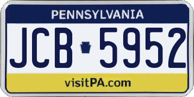 PA license plate JCB5952