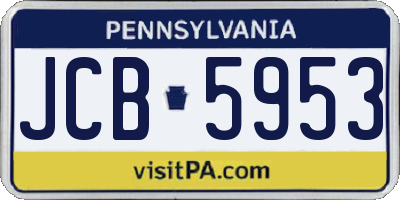 PA license plate JCB5953