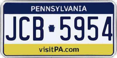 PA license plate JCB5954