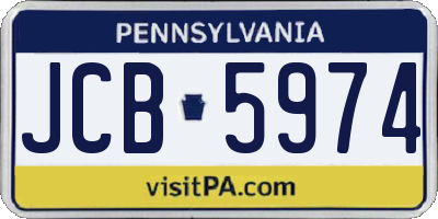 PA license plate JCB5974