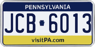 PA license plate JCB6013
