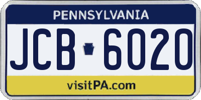 PA license plate JCB6020