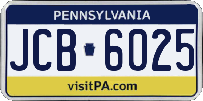 PA license plate JCB6025