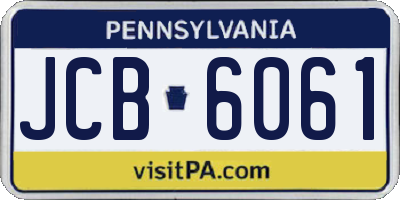 PA license plate JCB6061
