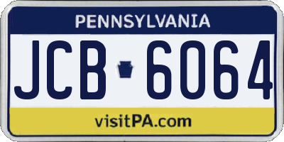 PA license plate JCB6064