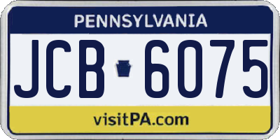 PA license plate JCB6075