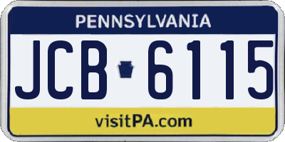 PA license plate JCB6115