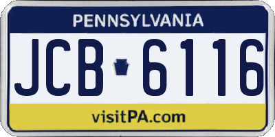 PA license plate JCB6116