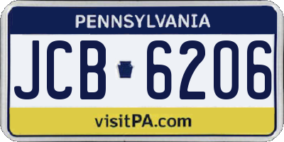 PA license plate JCB6206