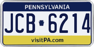 PA license plate JCB6214