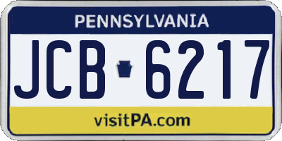PA license plate JCB6217