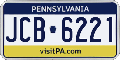 PA license plate JCB6221