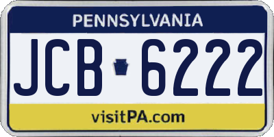 PA license plate JCB6222