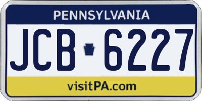 PA license plate JCB6227