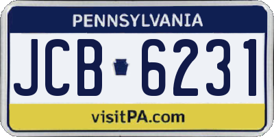 PA license plate JCB6231