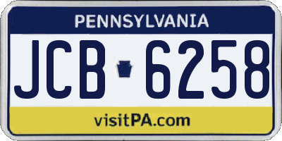 PA license plate JCB6258