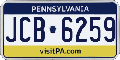 PA license plate JCB6259
