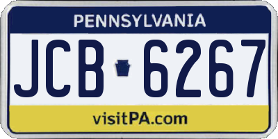PA license plate JCB6267