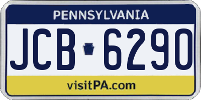 PA license plate JCB6290
