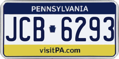 PA license plate JCB6293