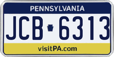 PA license plate JCB6313