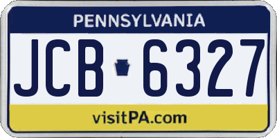 PA license plate JCB6327