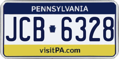 PA license plate JCB6328