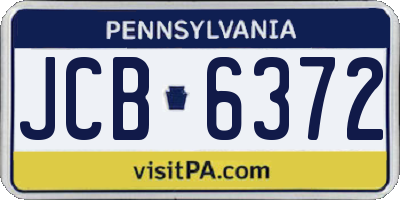 PA license plate JCB6372