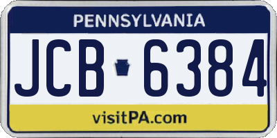 PA license plate JCB6384