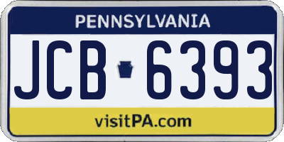 PA license plate JCB6393